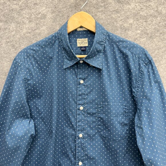 J. Crew Men's Button Down Shirt Size Large, Classic Stretch Cotton Blend, Blue - Picture 2 of 12